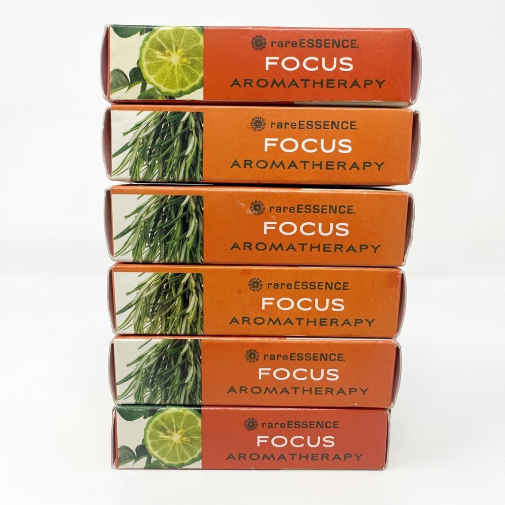 6pk RareEssence Adults Aromatherapy Roll-On Focus Rosemary And Bergamont